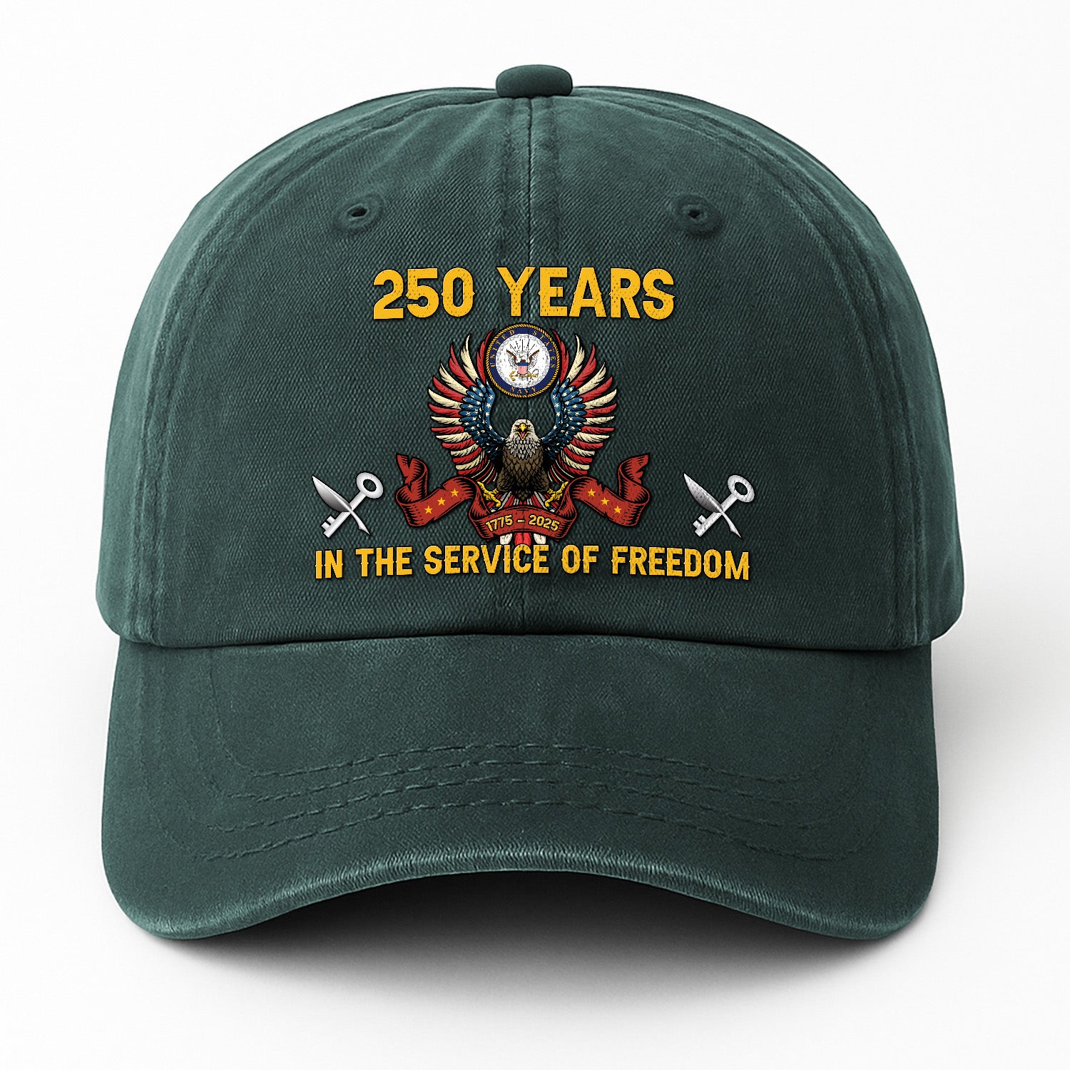 Custom Ranks & Text Premium Washed Denim Cap DC024