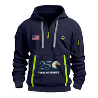 Personalized US Navy Quarter Zip Hoodie KRQZ08