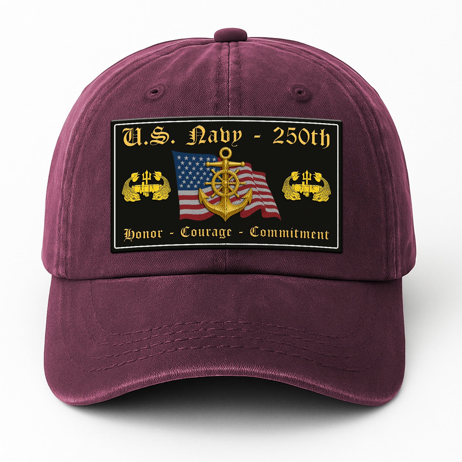 Custom Ranks & Text Premium Washed Denim Cap DC018