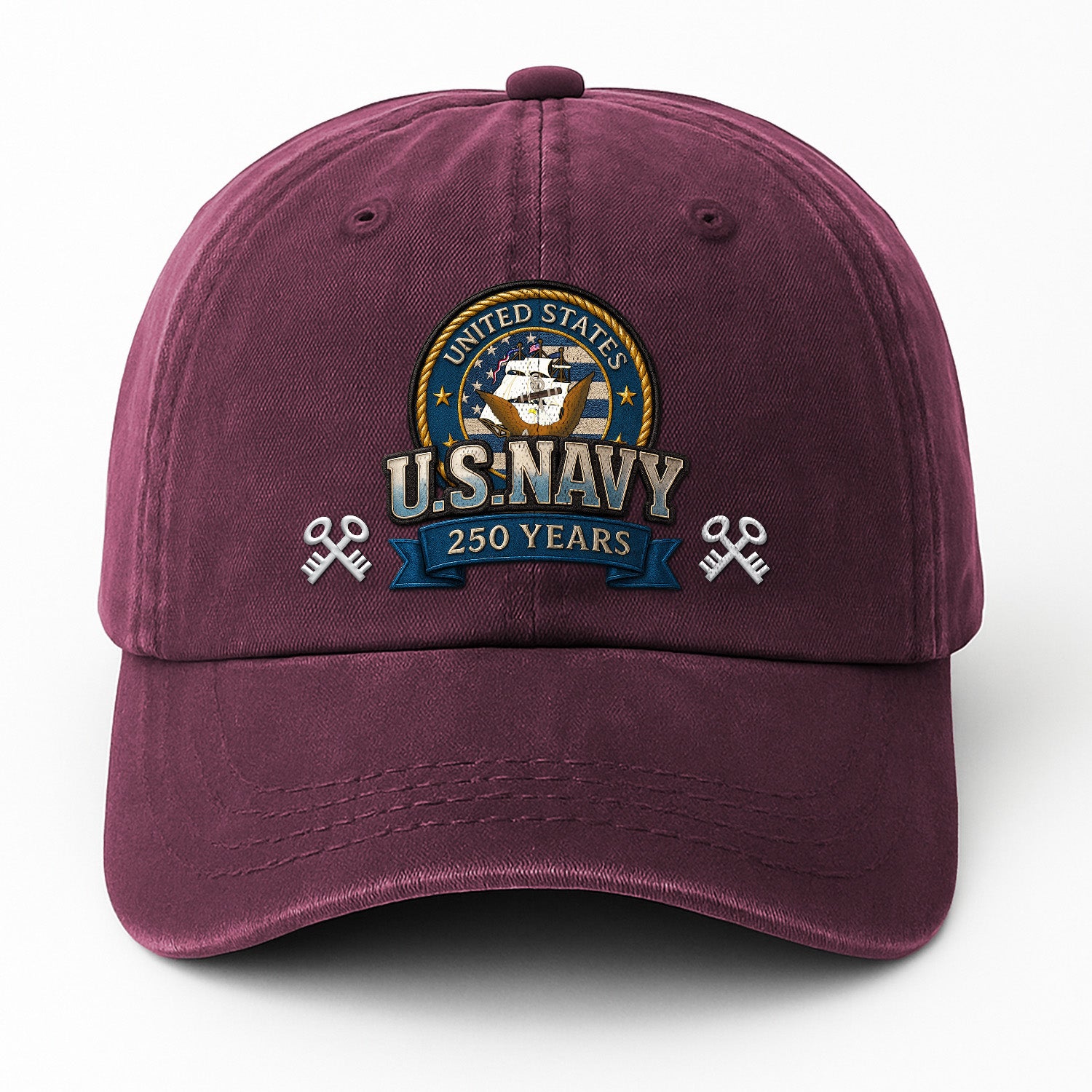 Custom Ranks & Text Premium Washed Denim Cap DC020
