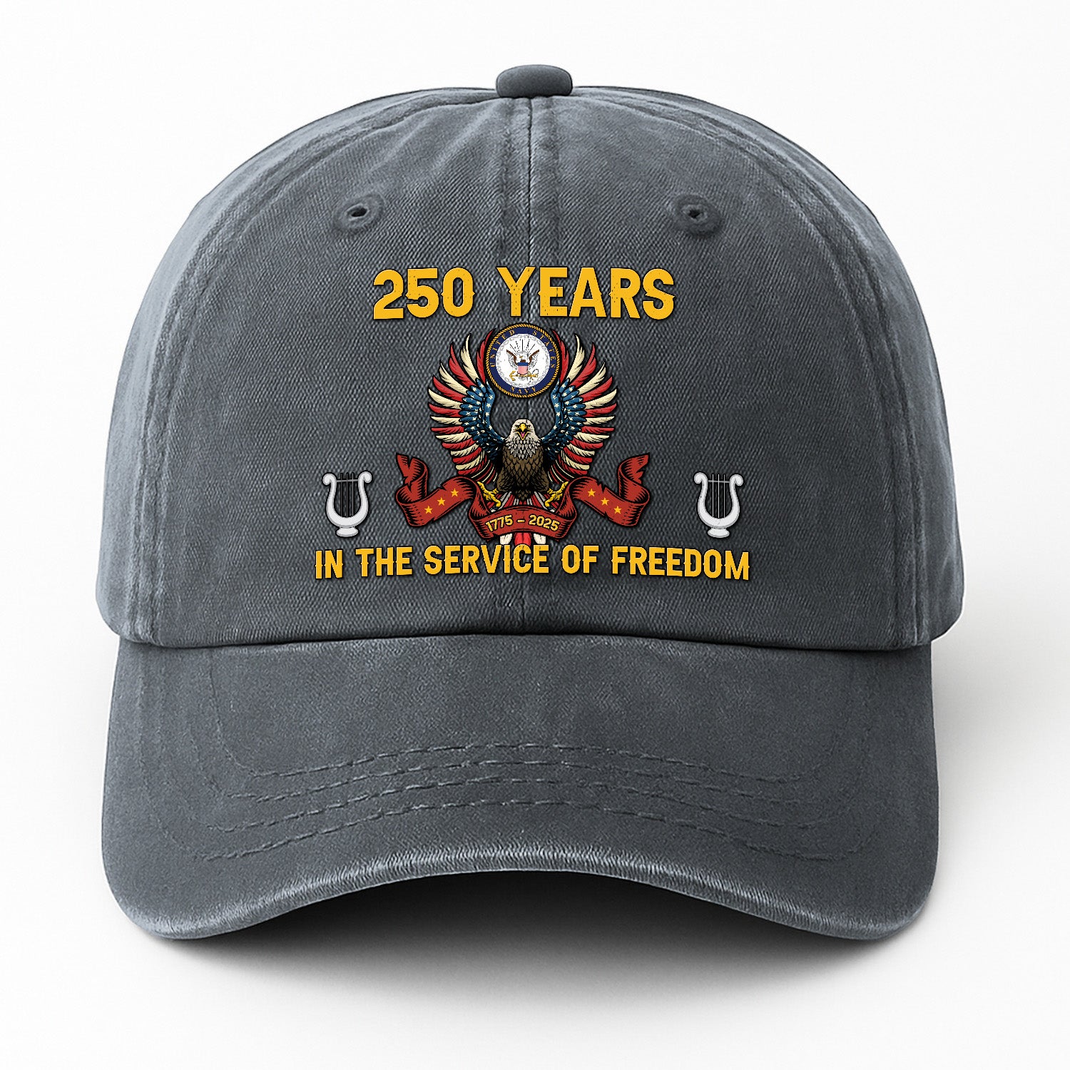 Custom Ranks & Text Premium Washed Denim Cap DC024