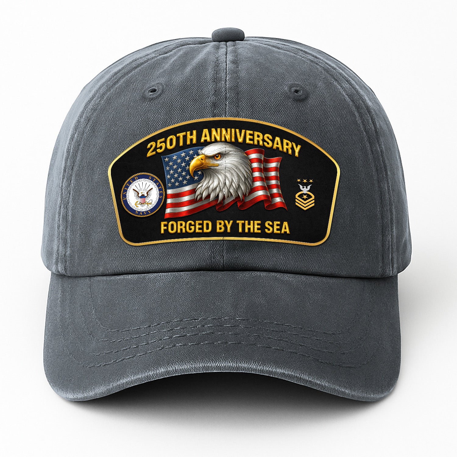 Custom Ranks & Text Premium Washed Denim Cap DC021