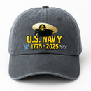 Custom Ranks & Text Premium Washed Denim Cap DC019