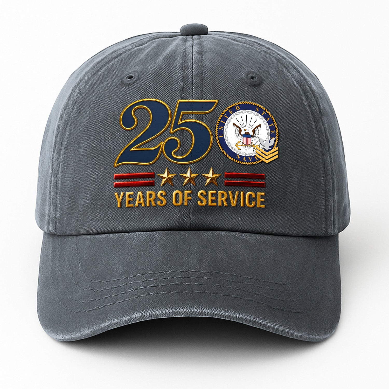 Custom Ranks & Text Premium Washed Denim Cap DC022