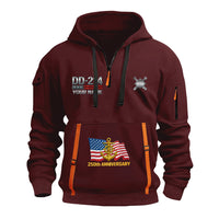 Personalized US Navy Quarter Zip Hoodie KRQZ05