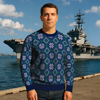 US Navy 250 America Pattern Christmas Ugly Sweater