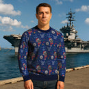 US Navy 250 America Christmas Ugly Sweater