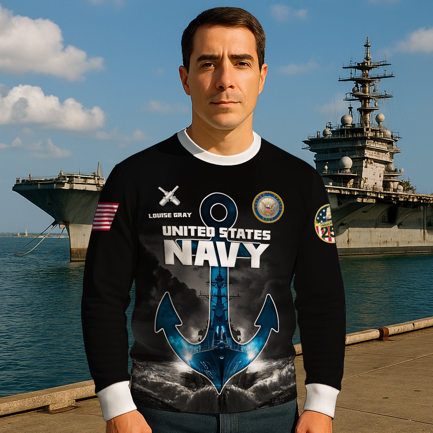 Personalized US Navy Sweatshirt KRSTS01