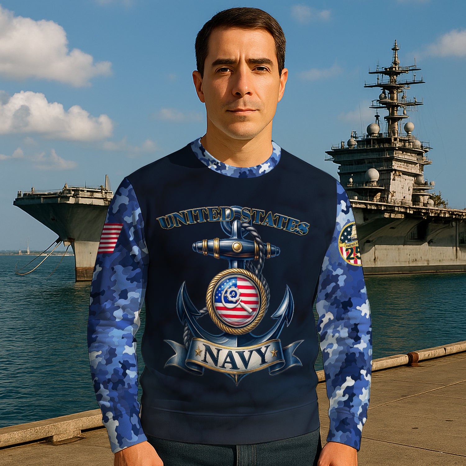 Personalized US Navy Sweatshirt KRSTS07