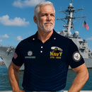 US Navy 250th Anniversary Polo Shirt – Sailor Cap Design with Custom Rank