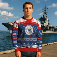 Personalized US Navy Christmas Ugly Sweater UST009