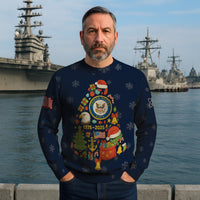 Personalized US Navy Christmas Ugly Sweater KRUST14