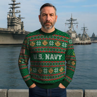Personalized US Navy Christmas Ugly Sweater UST024