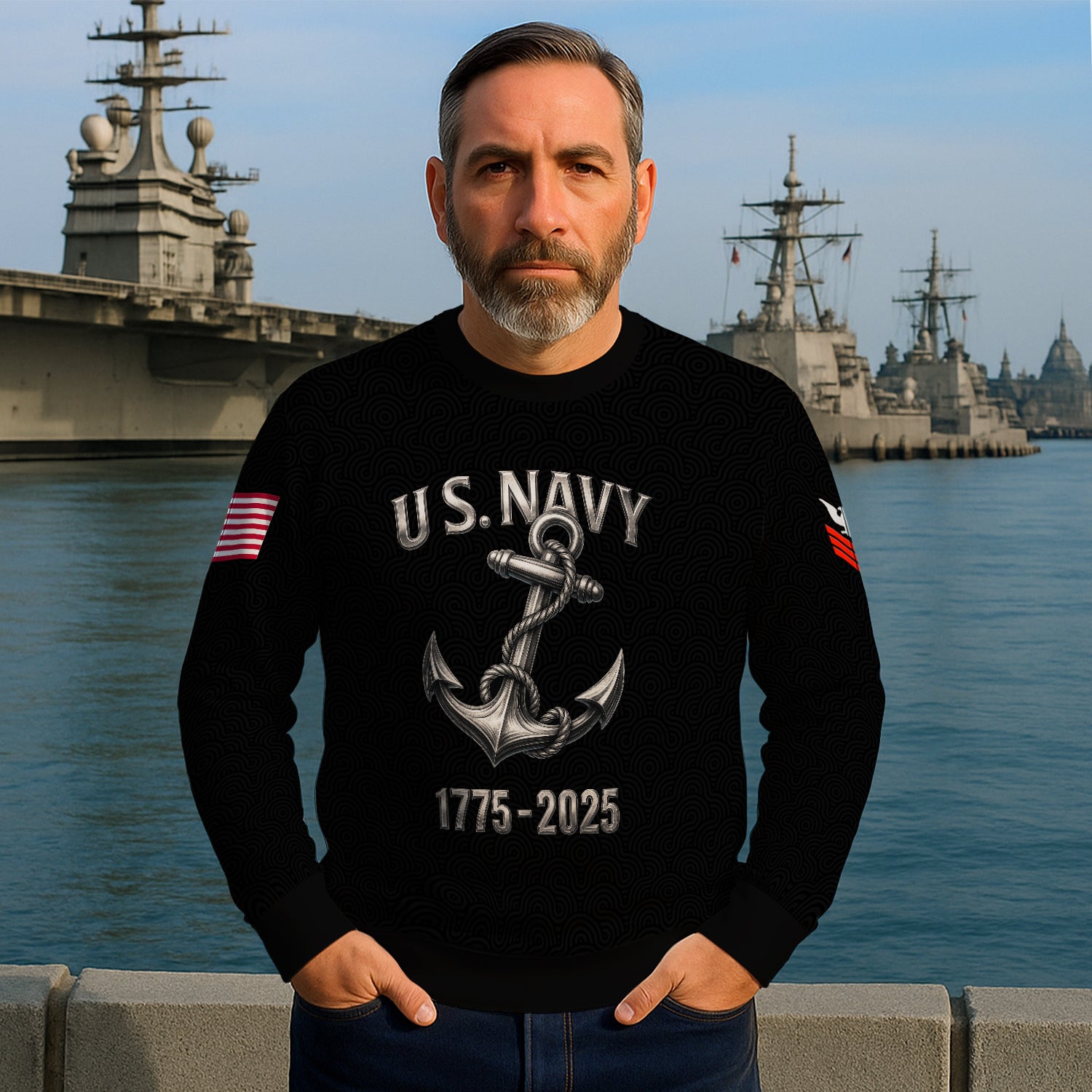 Personalized US Navy Sweatshirt KRSTS04