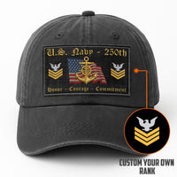 Premium Washed Denim Cap – Embroidered-Effect Print DC001