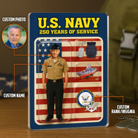 Personalized US NAVY 250th Years Of Service Figure Style Acrylic Plaque