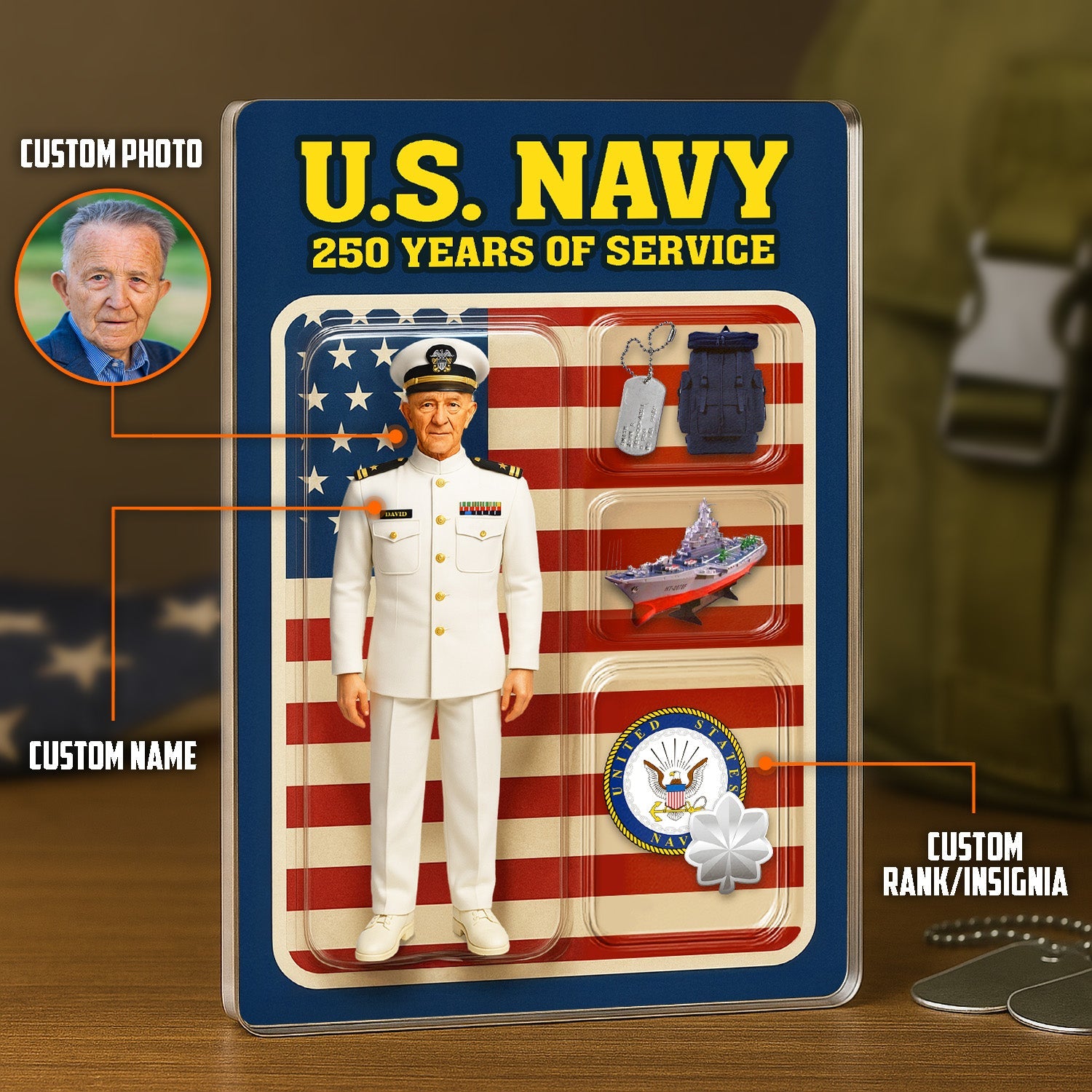 Personalized Acrylic Plaque with White Uniform