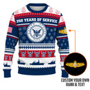 Personalized US Navy Christmas Ugly Sweater UST008