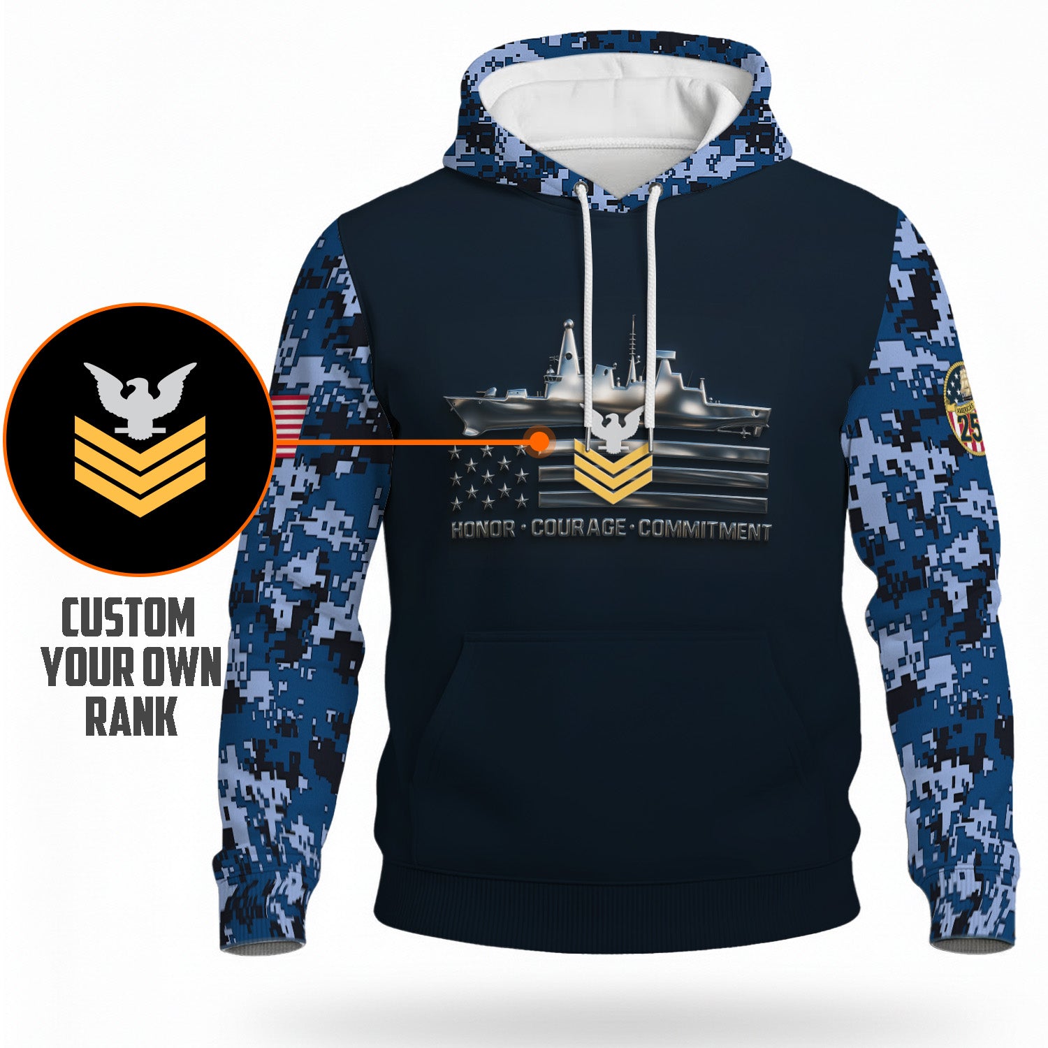 Personalized US Navy 3D All Over Print Hoodie KRH3D06