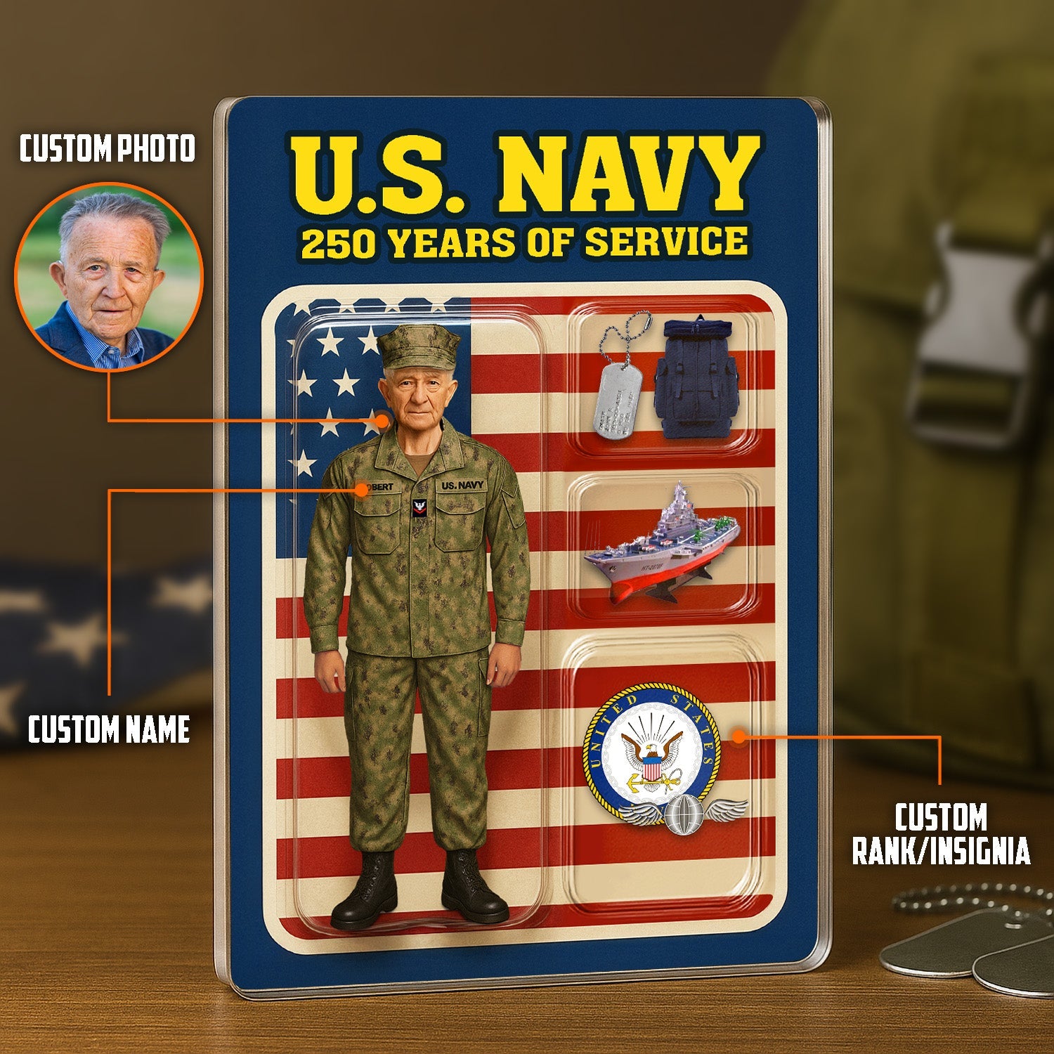 Personalized Acrylic Plaque with NWU Camouflage Uniform