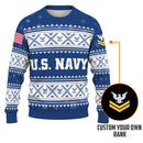 Personalized US Navy Christmas Ugly Sweater UST010