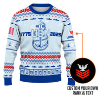 Personalized US Navy Christmas Ugly Sweater UST007