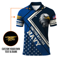US Navy Polo Shirt – Bald Eagle & American Stars Custom Veteran