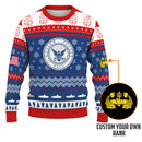 Personalized US Navy Christmas Ugly Sweater UST009