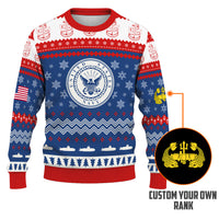 Personalized US Navy Christmas Ugly Sweater UST009