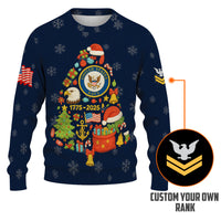 Personalized US Navy Christmas Ugly Sweater KRUST14