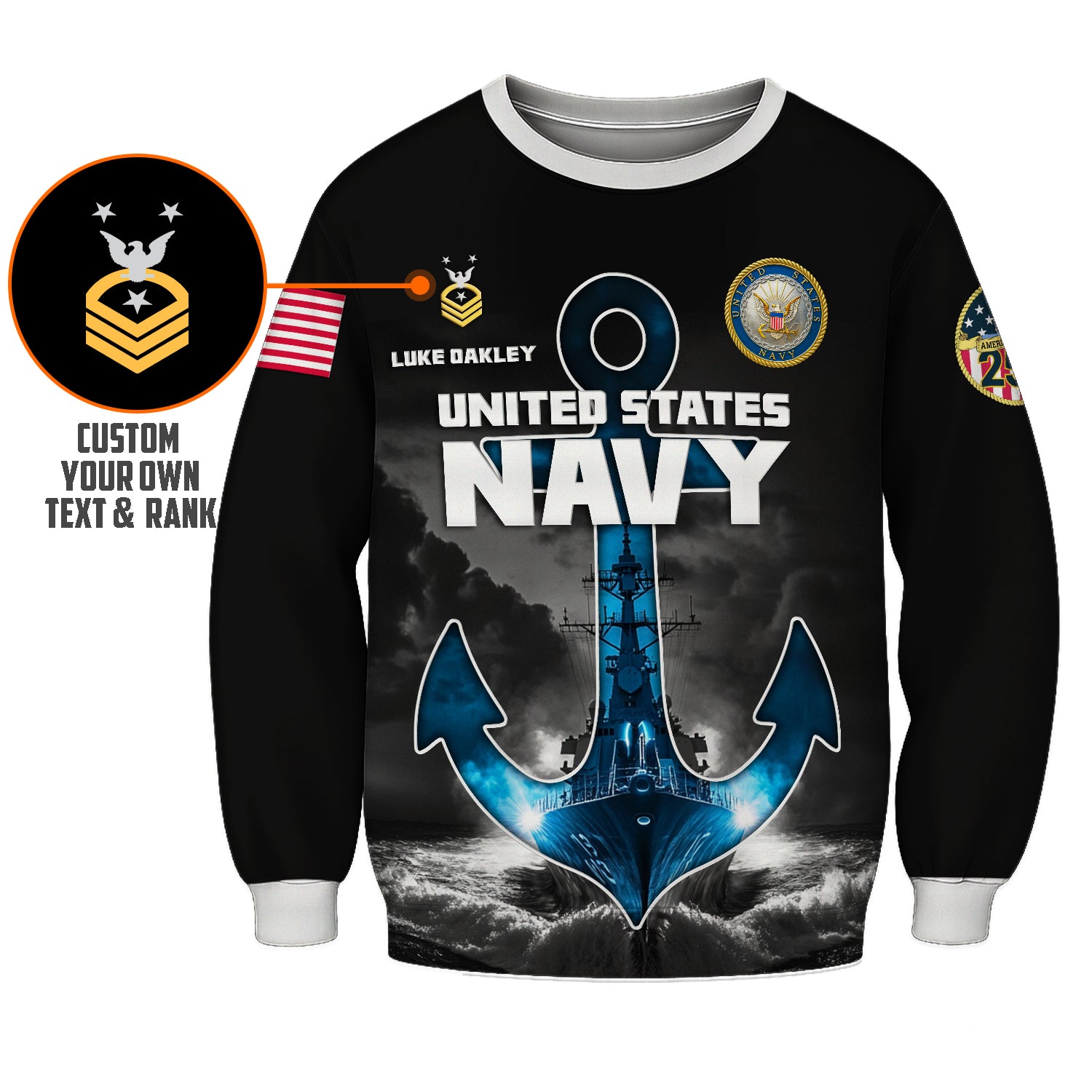 Personalized US Navy Sweatshirt KRSTS01
