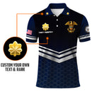 US Navy Polo Shirt – Chevron Stripes & Hex Pattern Custom Rank Edition