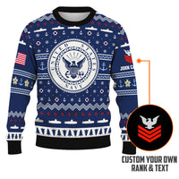 Personalized US Navy Christmas Ugly Sweater UST006