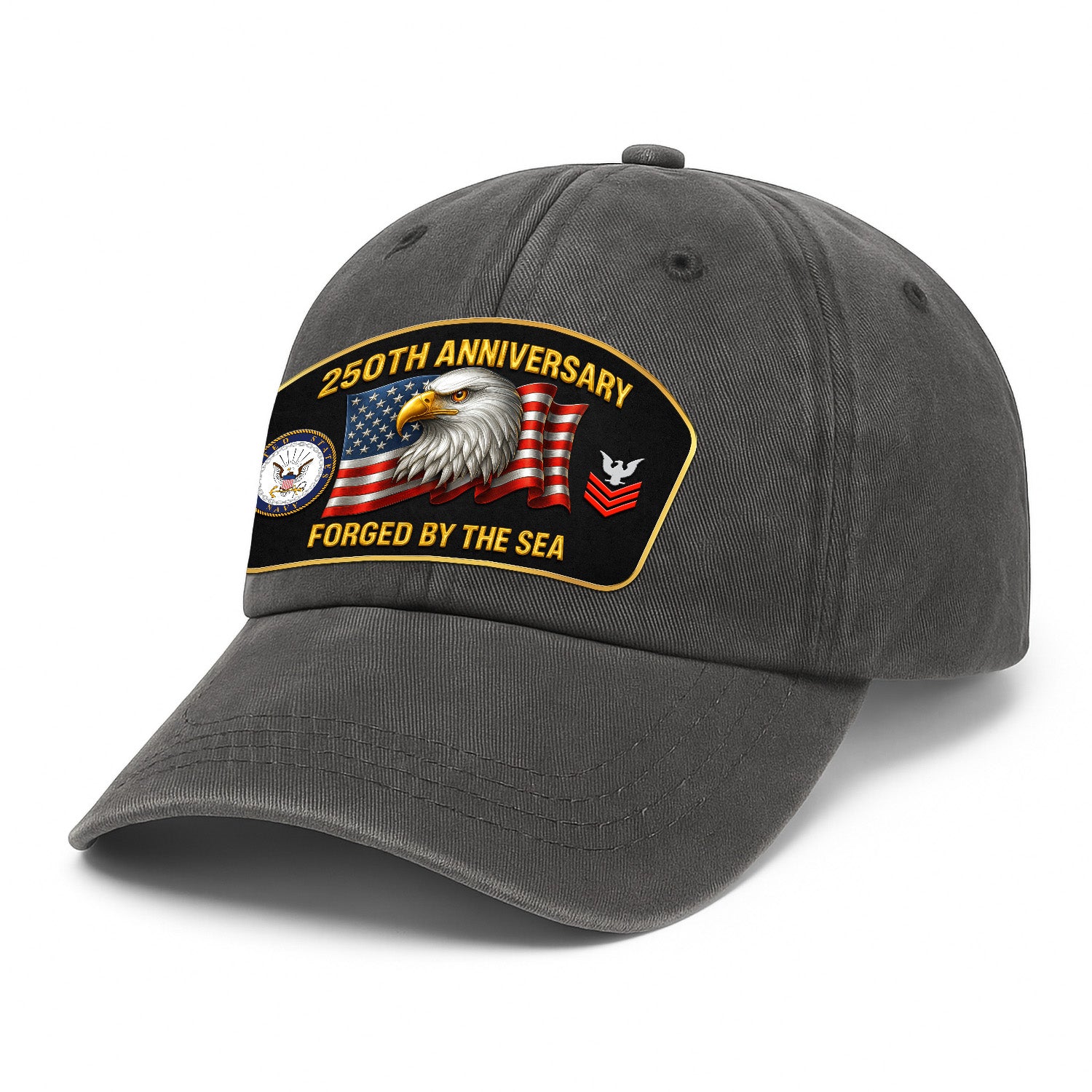 Custom Ranks & Text Premium Washed Denim Cap DC021