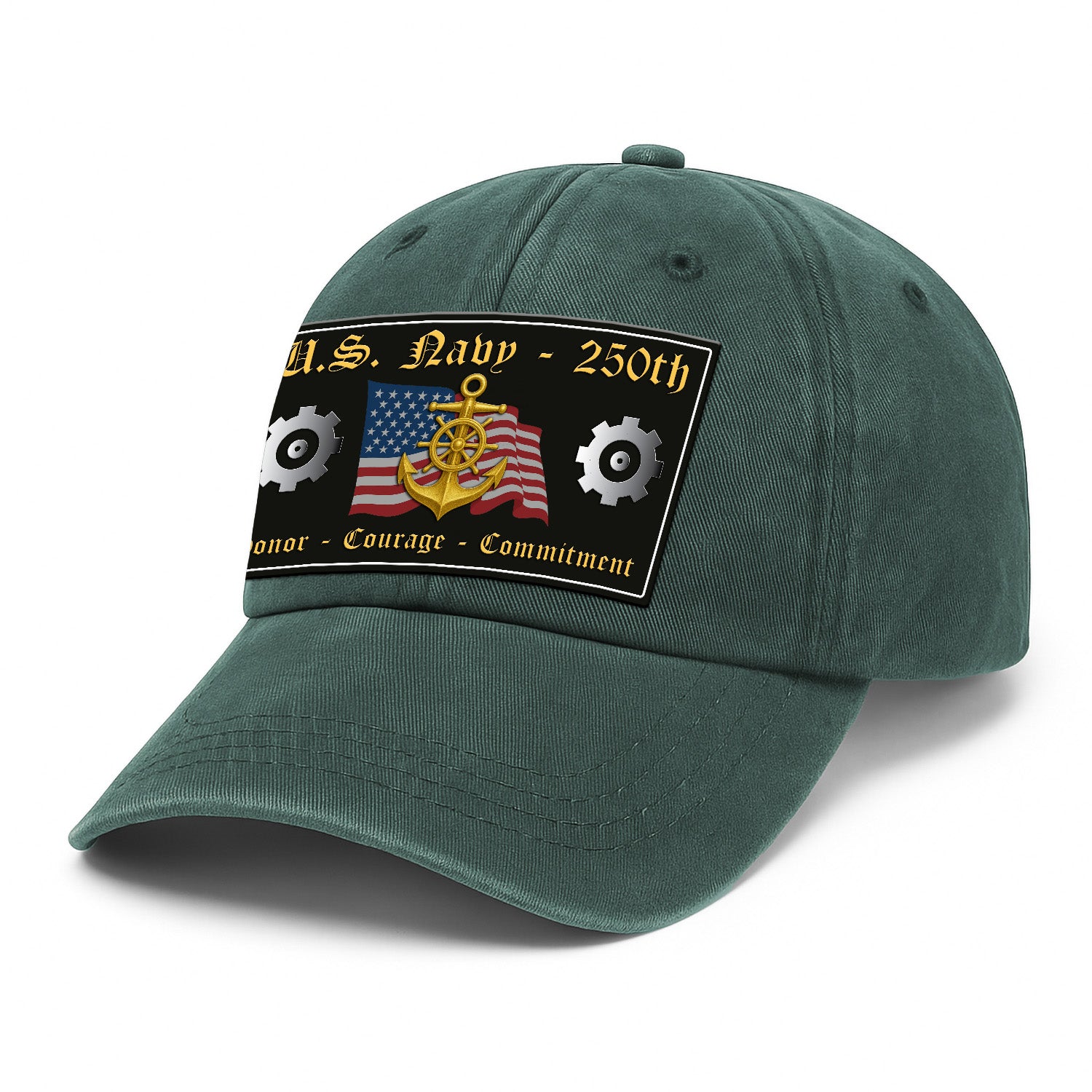 Custom Ranks & Text Premium Washed Denim Cap DC018