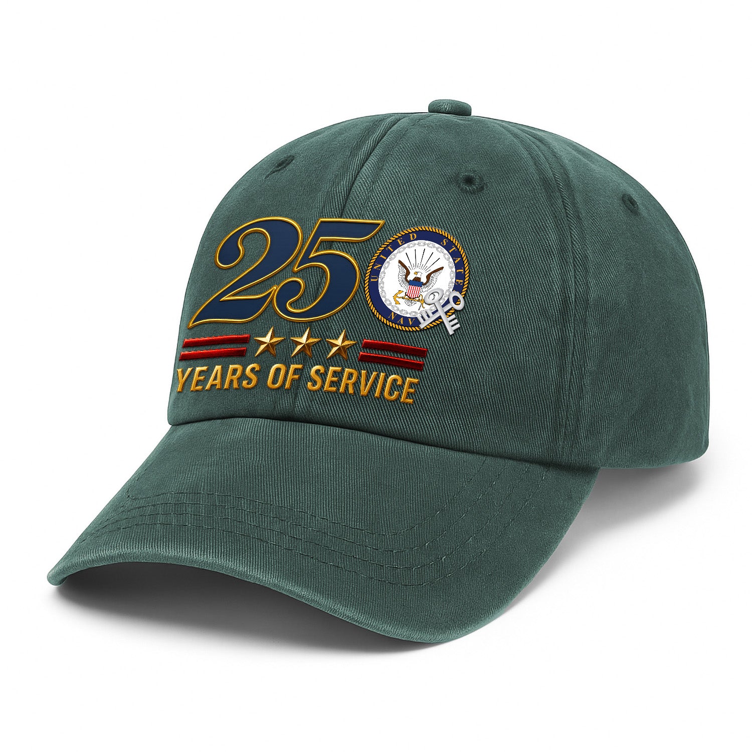Custom Ranks & Text Premium Washed Denim Cap DC022