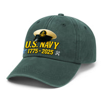 Custom Ranks & Text Premium Washed Denim Cap DC019
