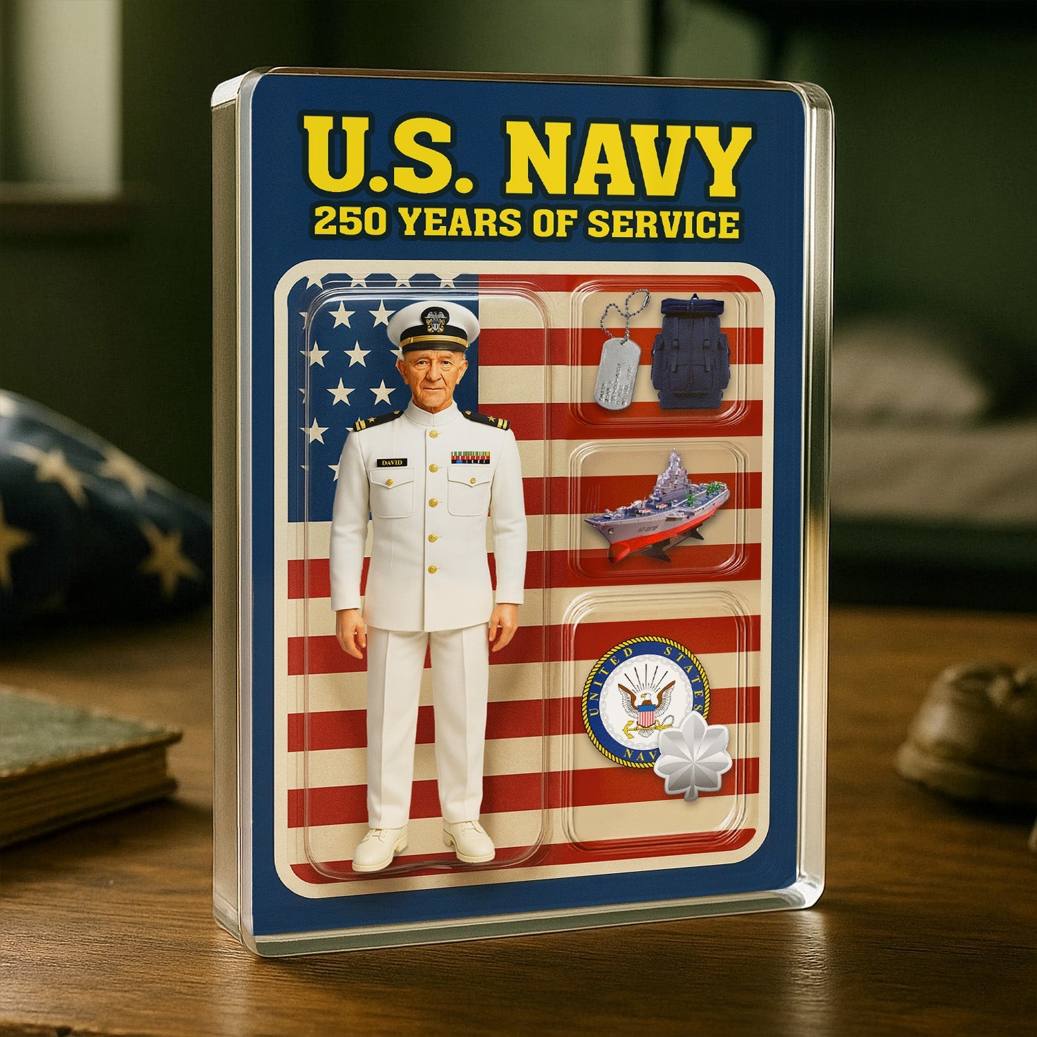Personalized Acrylic Plaque with White Uniform