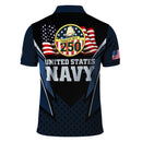 US Navy Polo Shirt – Lightning Eagle Design with Custom Rank & Text