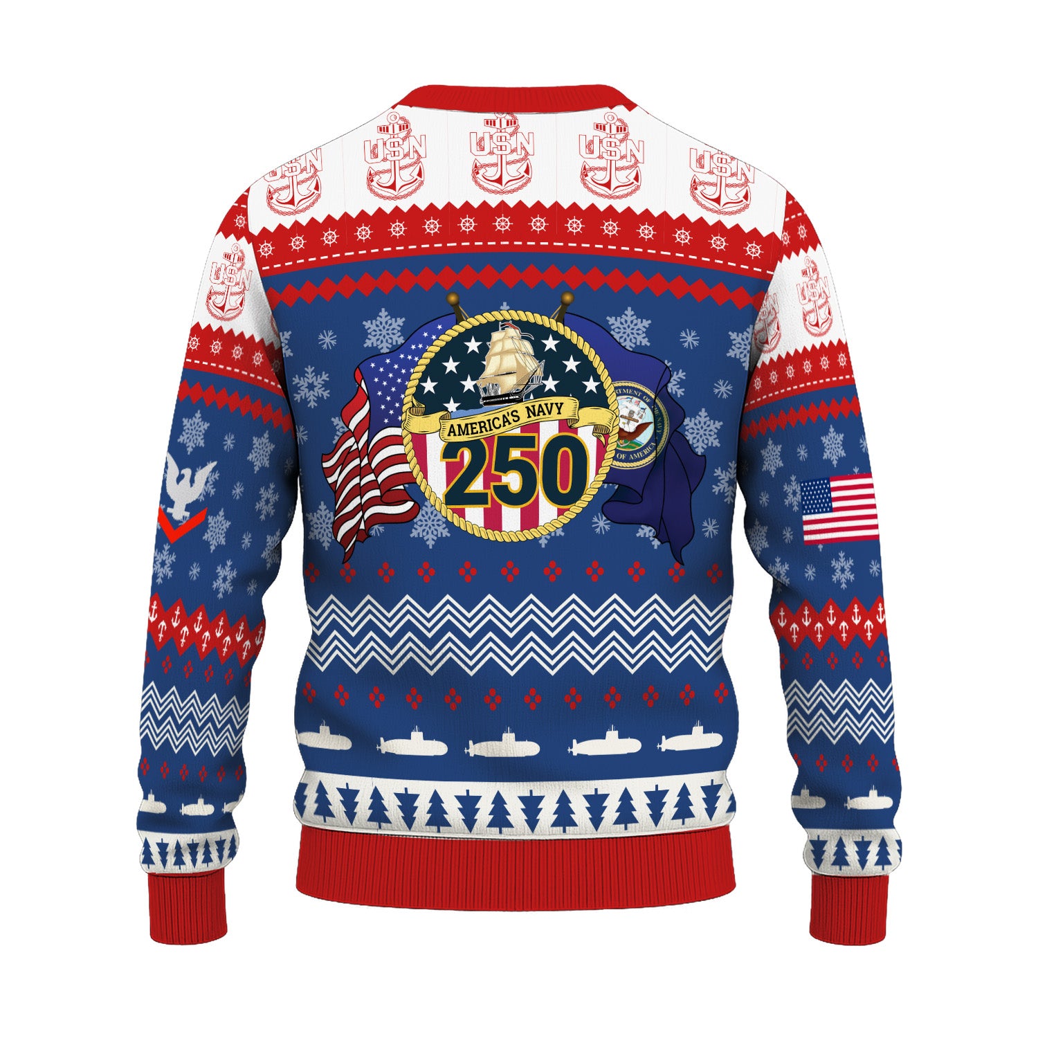 Personalized US Navy Christmas Ugly Sweater UST009