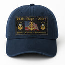 Premium Washed Denim Cap – Embroidered-Effect Print DC001