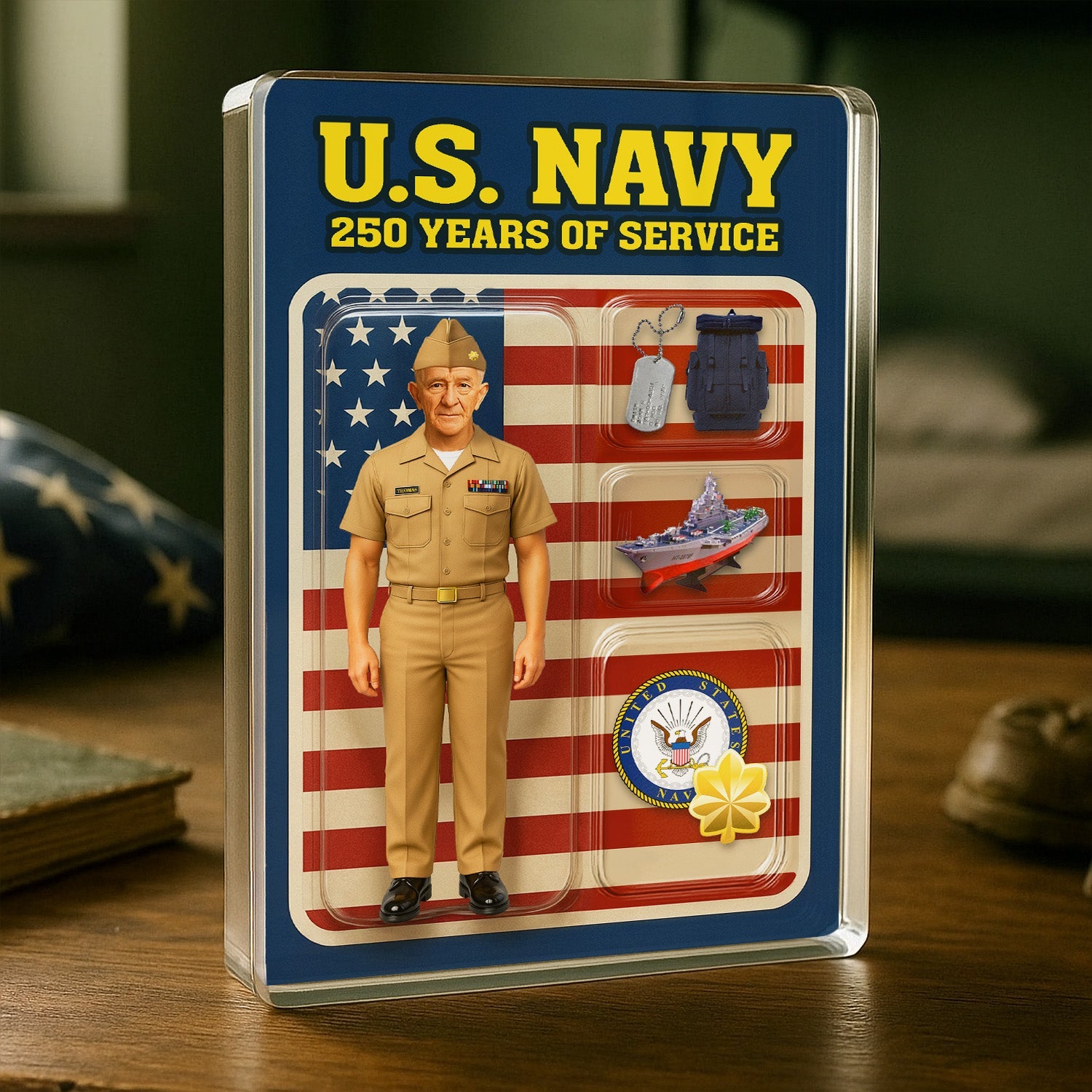 Custom Acrylic Plaque with Photo, Name & Rank