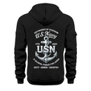 Personalized US Navy Quarter Zip Hoodie KRQZ02