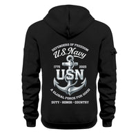 Personalized US Navy Quarter Zip Hoodie KRQZ02