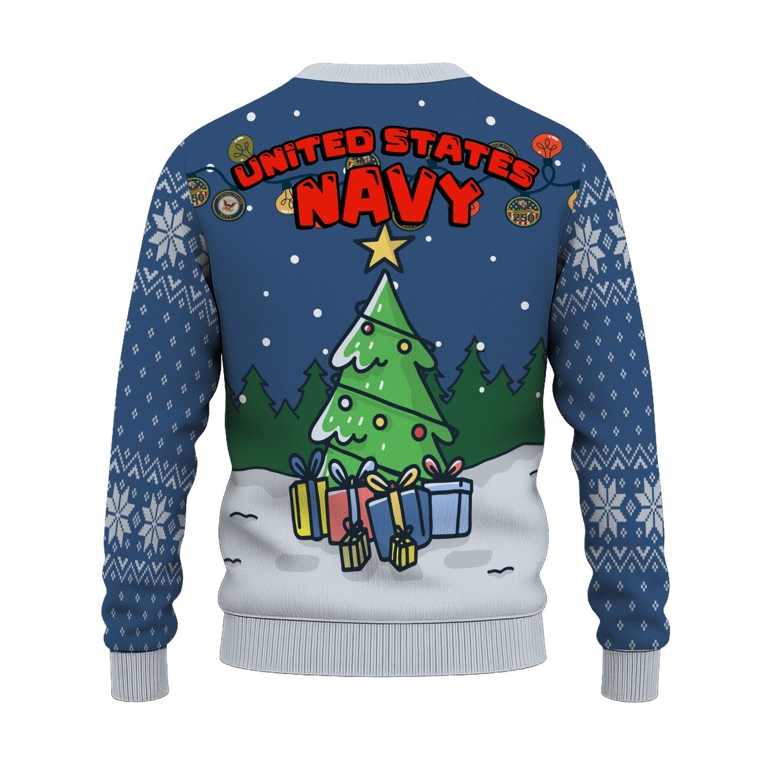 US Navy Caption Christmas Ugly Sweater