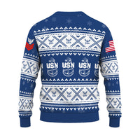 Personalized US Navy Christmas Ugly Sweater UST010