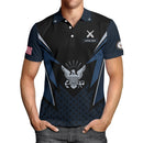 US Navy Polo Shirt – Lightning Eagle Design with Custom Rank & Text