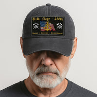 Custom Ranks & Text Premium Washed Denim Cap DC018