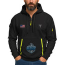 Personalized US Navy Quarter Zip Hoodie KRQZ07