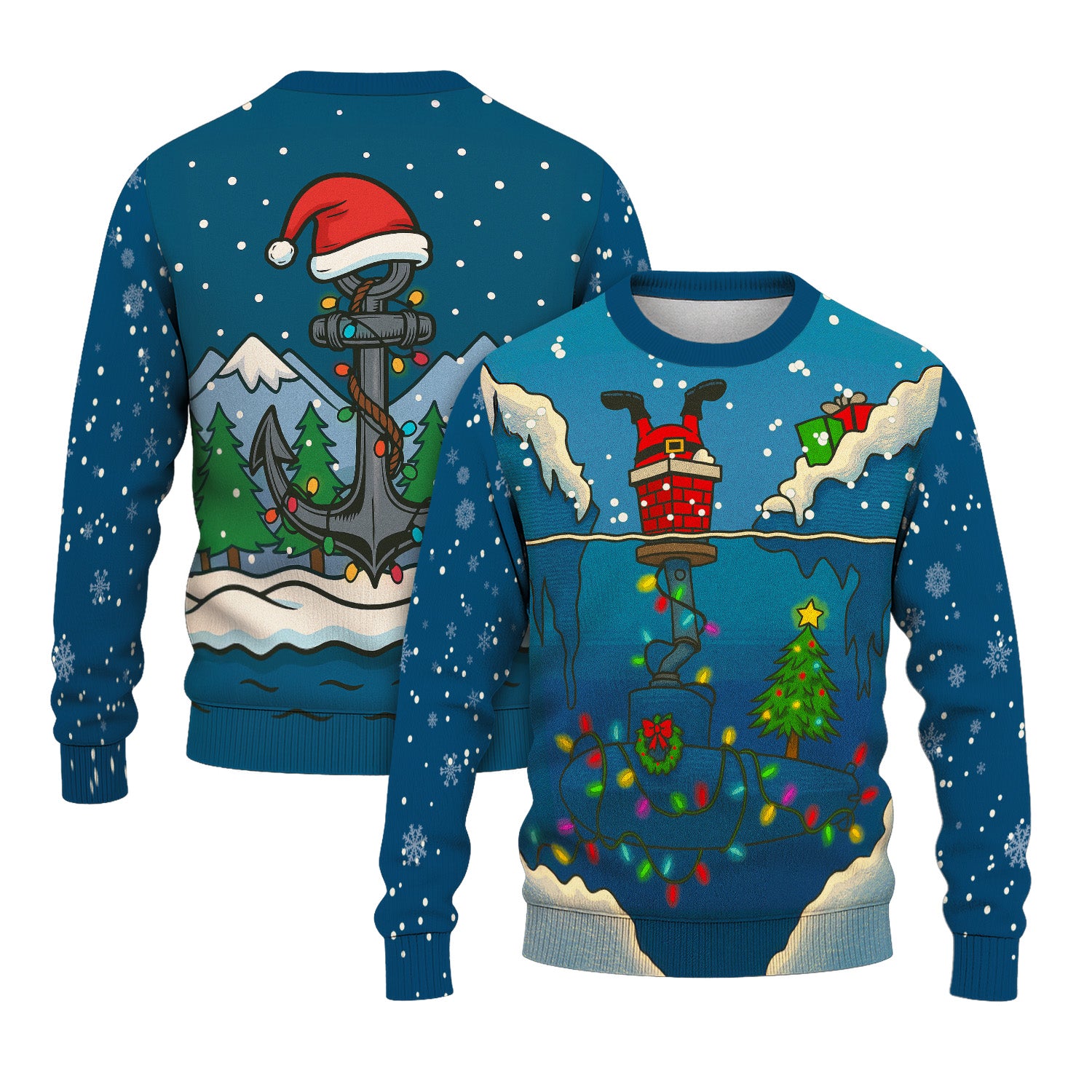 US Navy Submarine Light Christmas Ugly Sweater